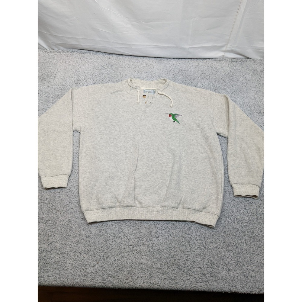 Vtg T.R. McTaggart Pull Over Large Hummingbird‎ Embroidery Cottagecore 90s Y2K